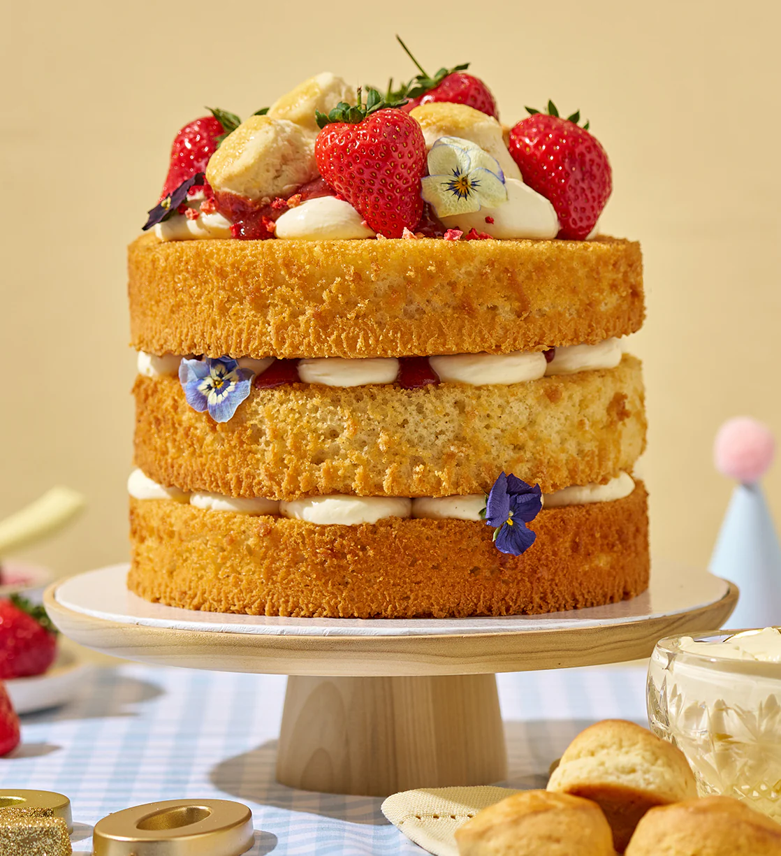 20th Birthday Cream Tea Layer Cake - Image 3