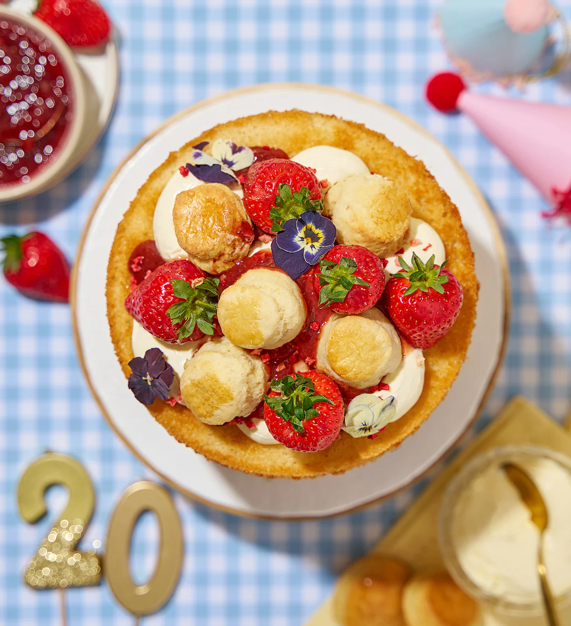 20th Birthday Cream Tea Layer Cake - Image 4