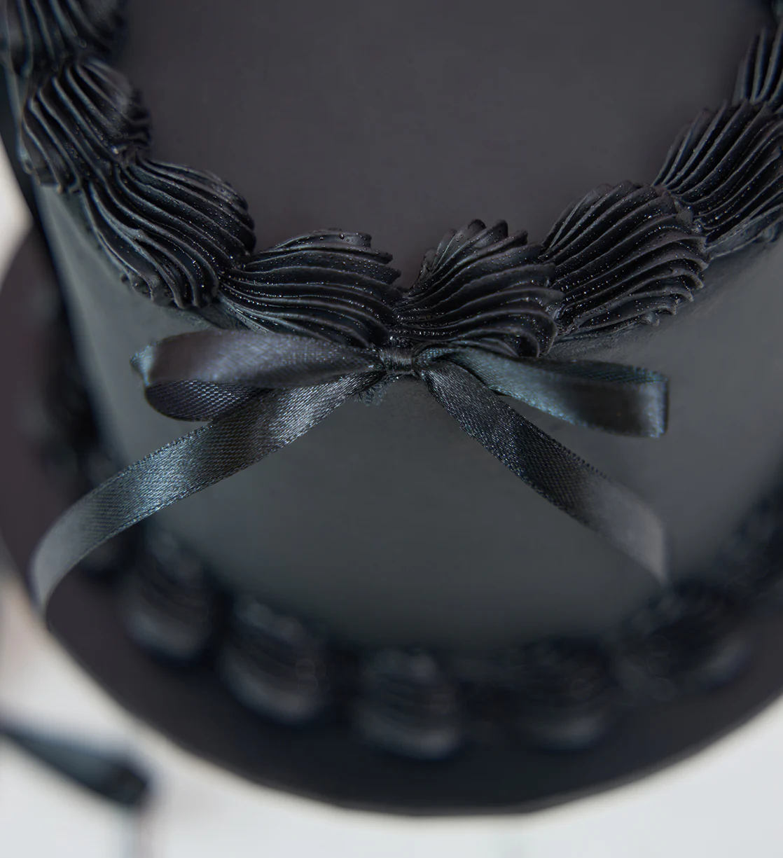 Black Ribbons and Ruffles Cake - Image 5
