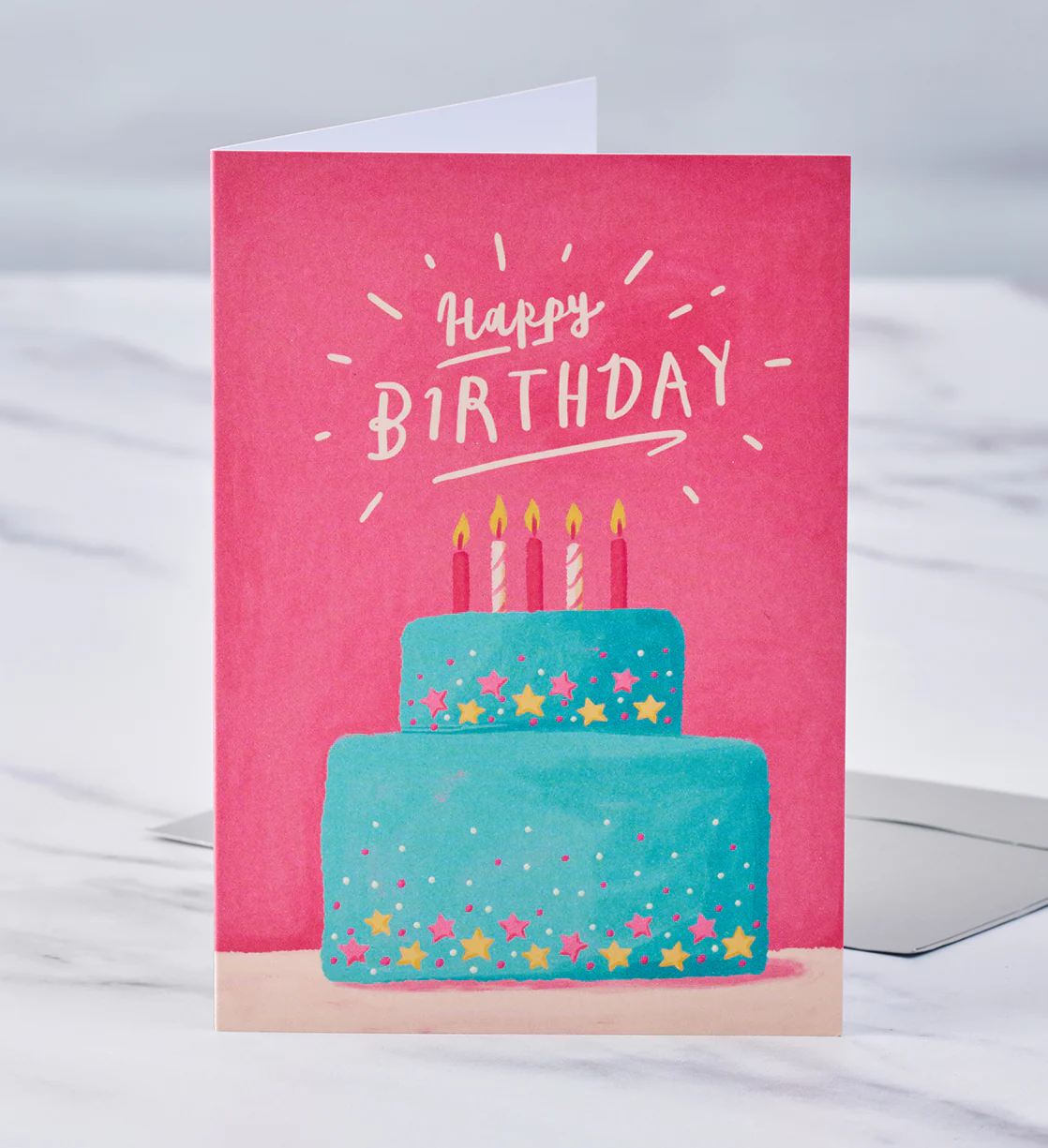 Blue Cake Birthday Card - Image 3