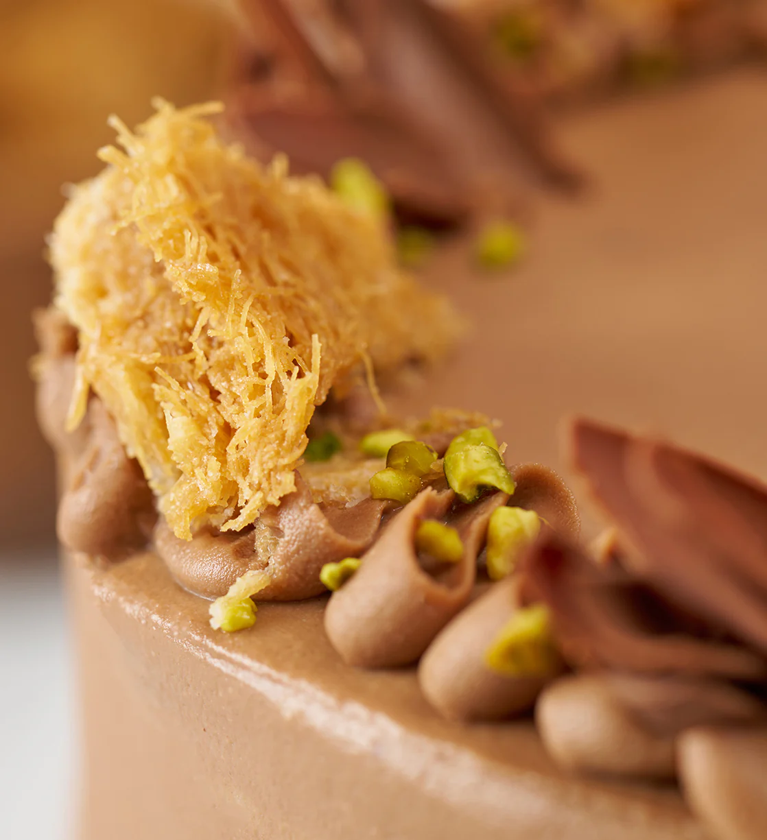 Chocolate Pistachio Kunafa Cake - Image 6