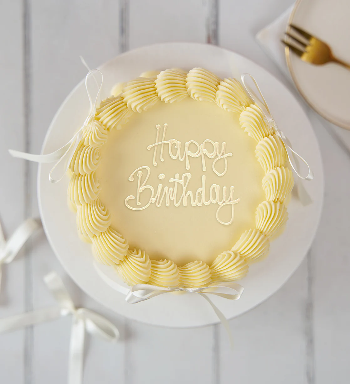 Gluten Free White Ribbons and Ruffles Cake - Image 4