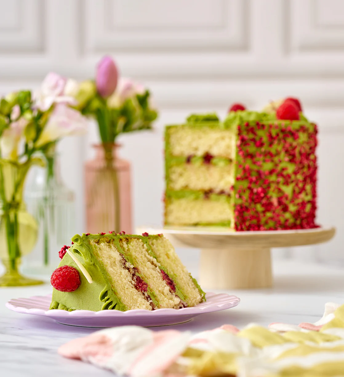 Matcha and Raspberry Cake - Image 2