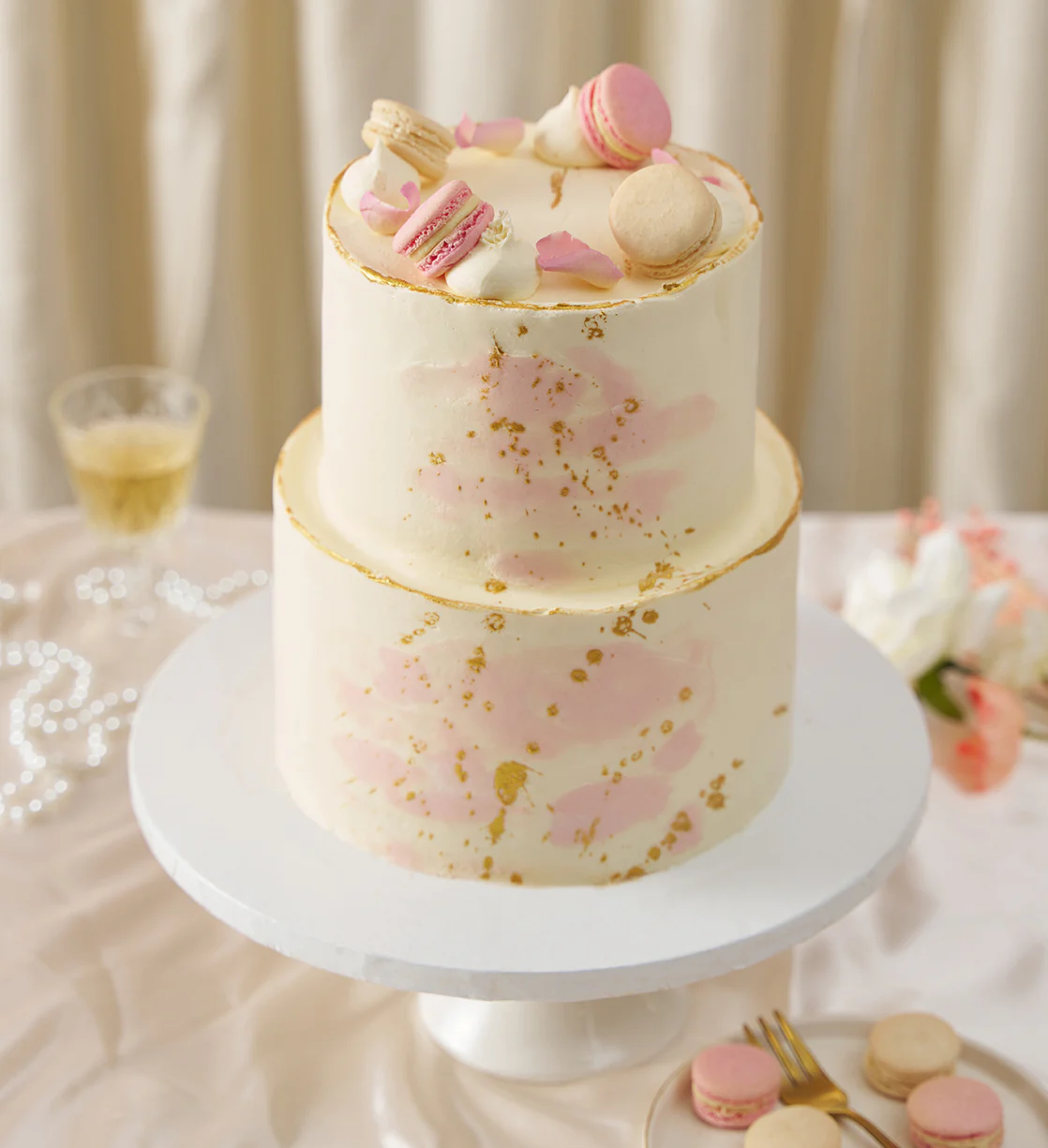 Pastel Macaron Pink Cake - Image 10