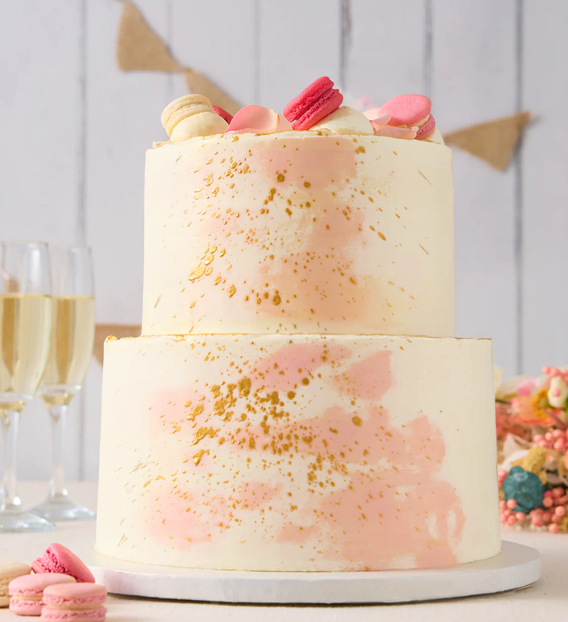 Pastel Macaron Pink Cake - Image 6