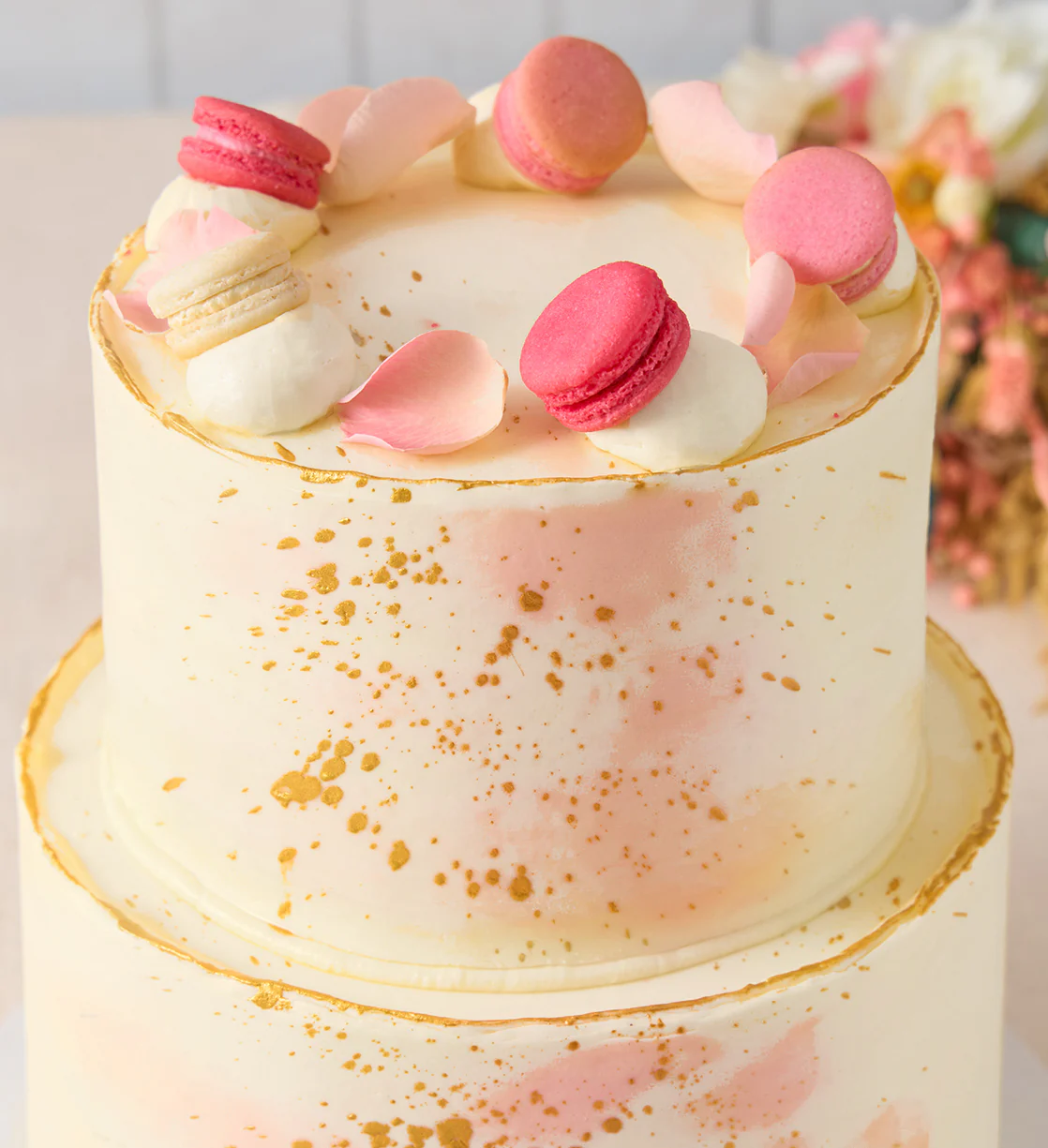 Pastel Macaron Pink Cake - Image 8