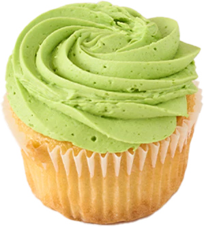 Photo Mini Cupcake Vanilla with Green Icing