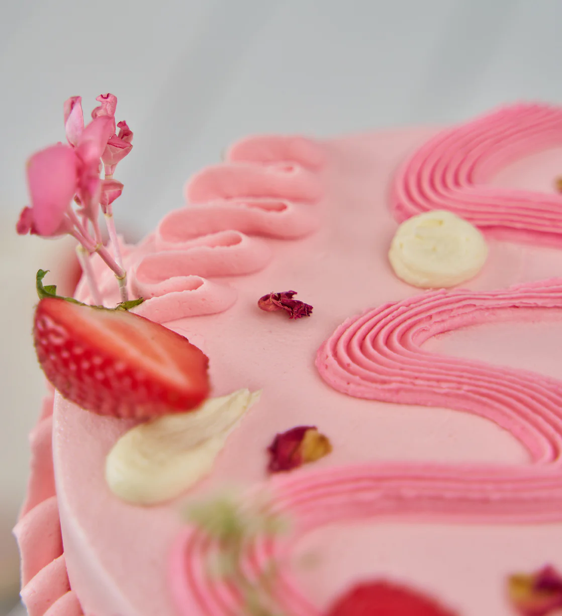 Pink Fruity and Floral Mini Two Tier Cake - Image 6