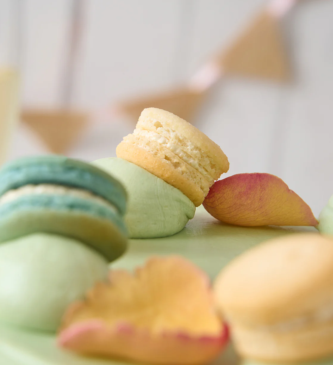 Ruffle Macaron Sage Cake - Image 7