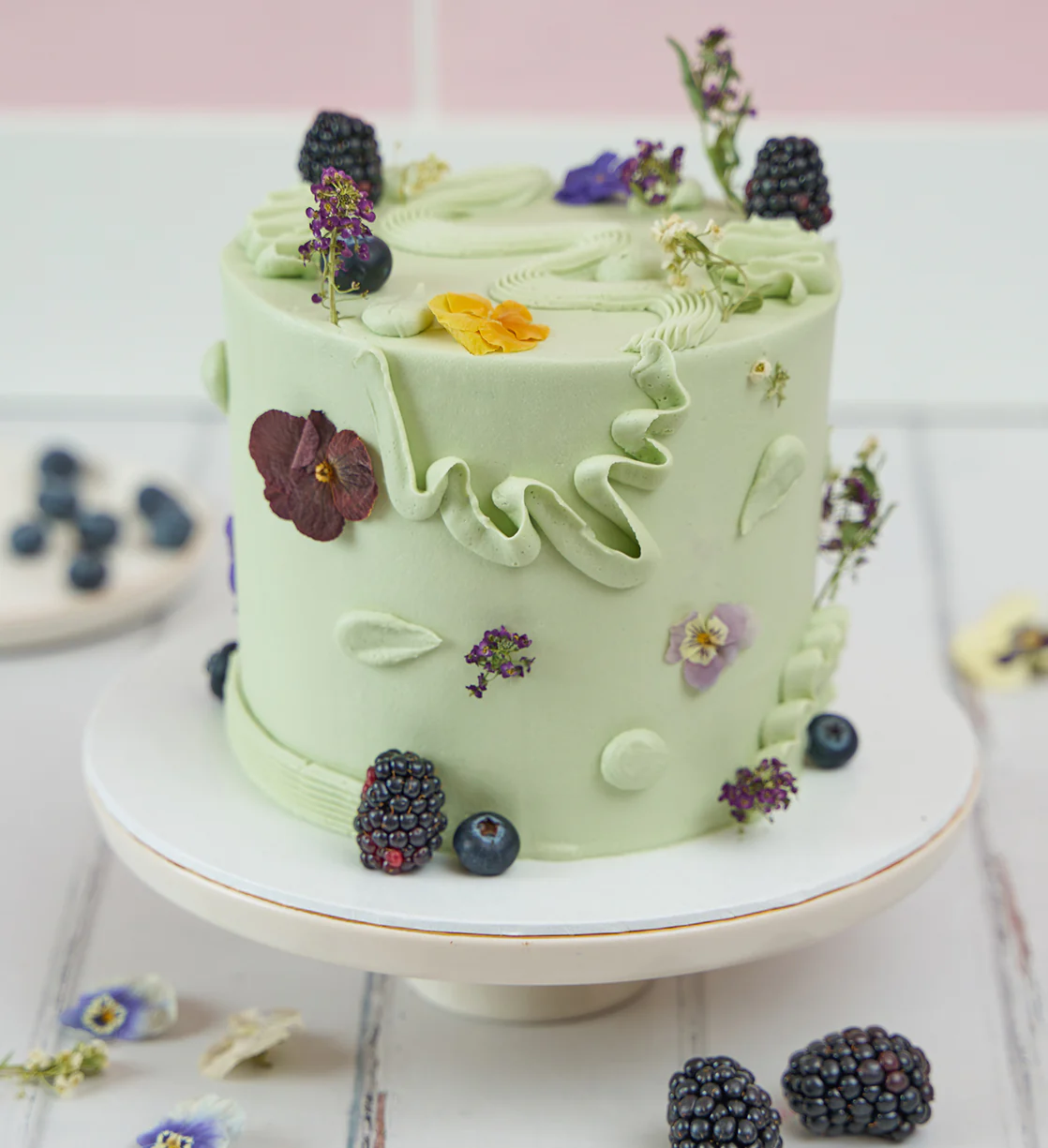 Sage Fruity and Floral Cake