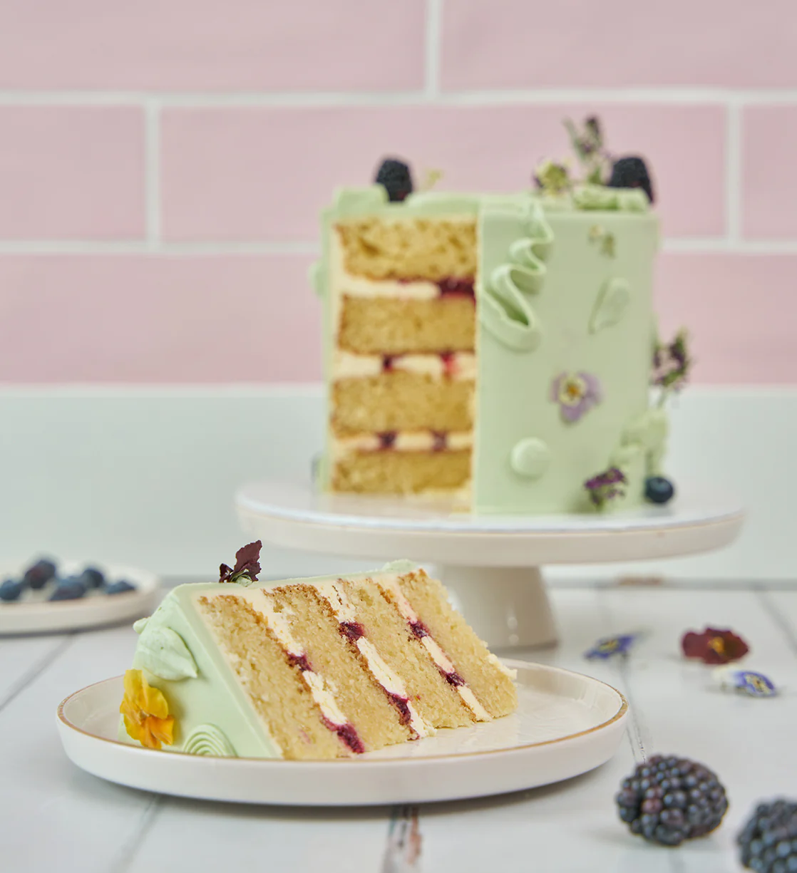 Sage Fruity and Floral Cake - Image 2