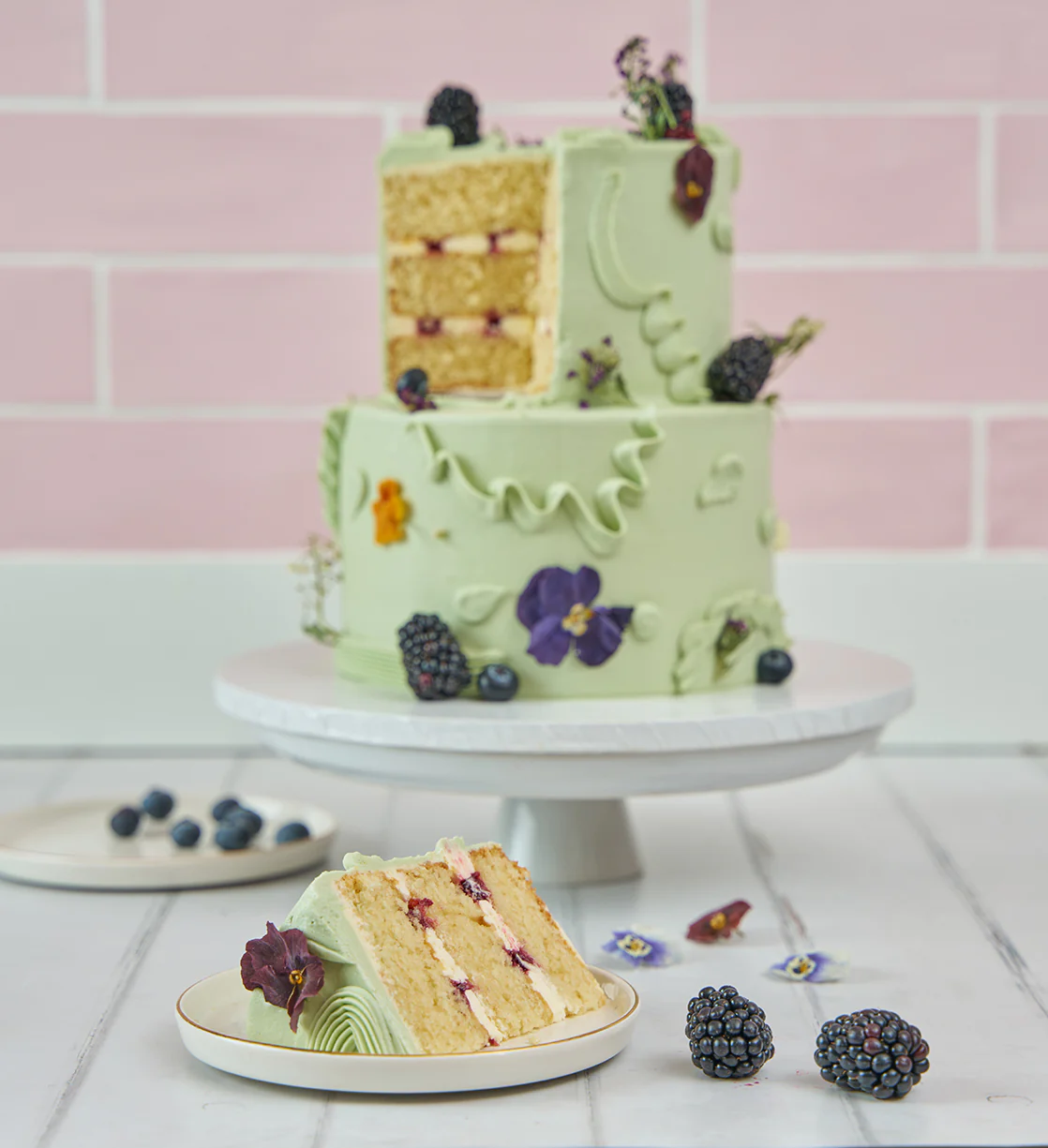 Sage Fruity and Floral Cake - Image 3