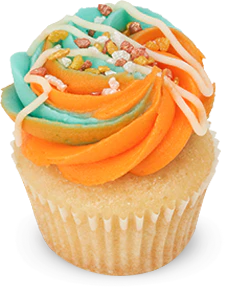 Vanilla Swirl Orange Mini Cupcake