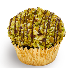 Vegan Pistachio and Cherry Cupcake