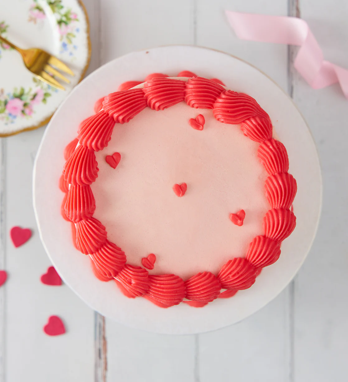 Vintage Heart Doodle Cake - Image 4
