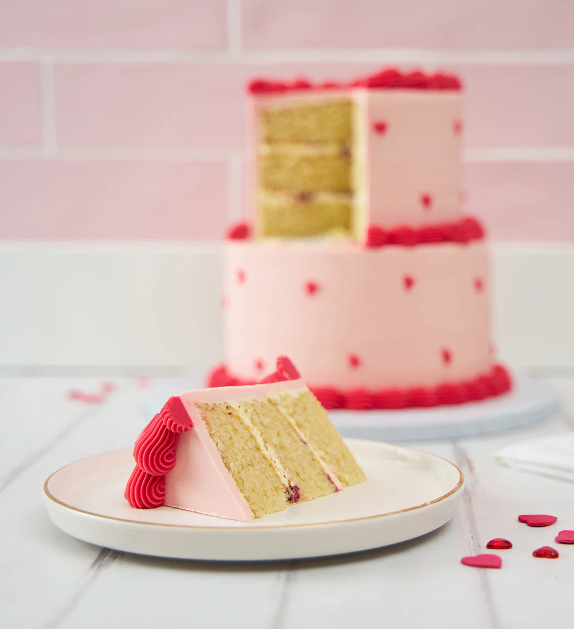 Vintage Heart Mini Two Tier Doodle Cake - Image 2